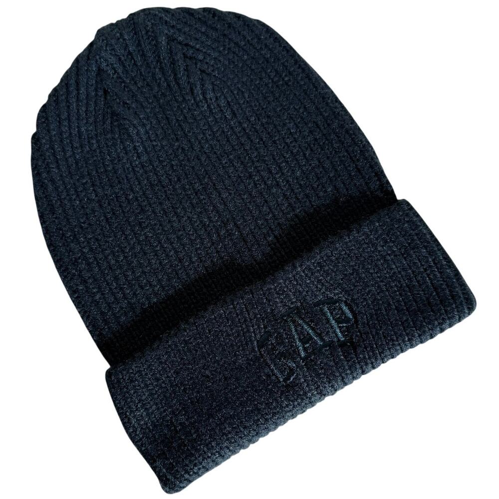 GAP Navy Knit Embroidered Logo Beanie Unisex One Size